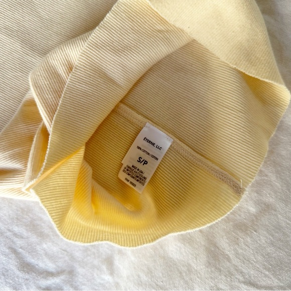 ETERNE Ribbed Cotton Tank Top Butter Yellow NWT NEW - Picture 5 of 7